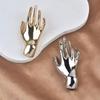 Vintage Metall Handförmige Brosche Minderheitendesign Glänzende Kleidernadel Für Frauen Punk Einzigartige Anzugnadeln Party Schmuck Geschenke