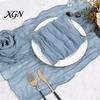 Rustic Wedding Table Decor Cheesecloth Runner, Sheer Boho Dining Heat Resistant Runner Centerpiece for Bridal Shower Baby Modern Events