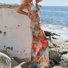 Printed Triangle Cup Bikini 3 Piece Swimsuit Set Includes Sexy Quick Drying Maxi Cover-up