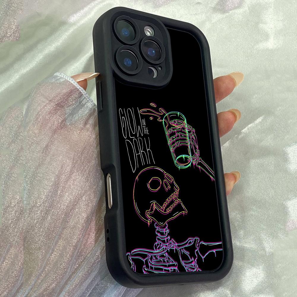 JT507 Spooky Neon Art Print for iPhone 17 16 15 14 Pro Max Samsung S26 S25 Ultra A17 A07 A56 A16 A06 A05 Xiaomi 15T Redmi 15c 14C Soft Case