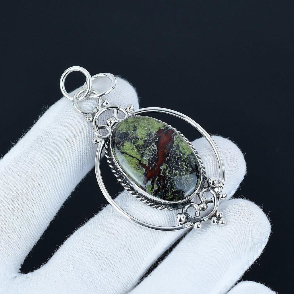 Dragon Blood Jasper Pendant, 925 Sterling Silver Handmade Jewelry, Silver Pendant, Party Wear Jewelry For Women's, Pendant Halloween Jewelry
