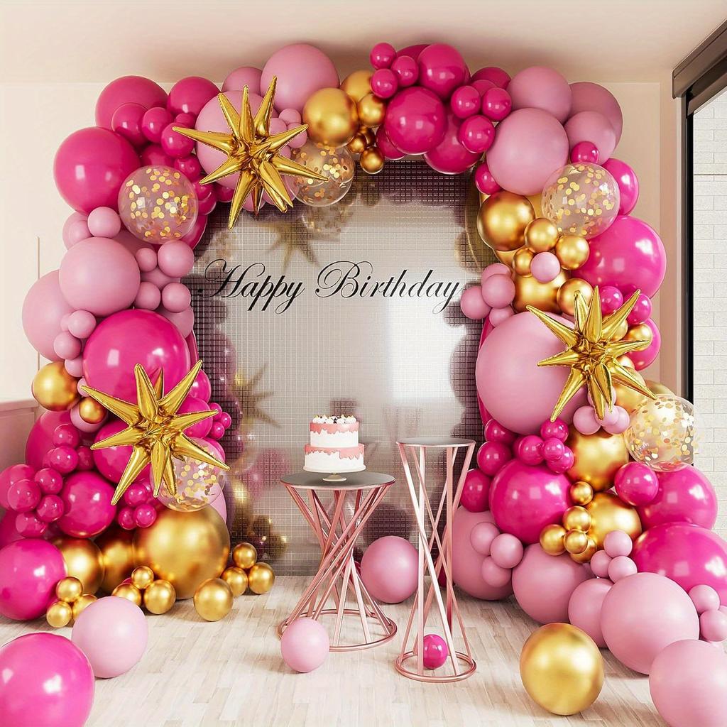 148pcs Pink Balloon Garland Arch Set Anniversary Graduation Birthday Wedding Valentine's Day Dance Decoration. Garland