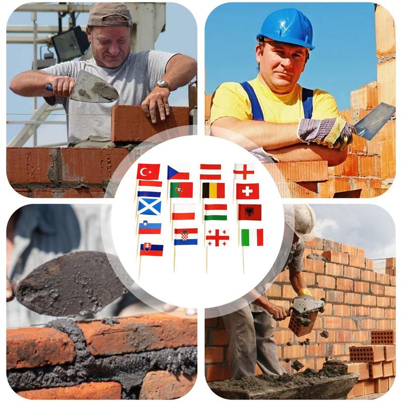 100Pcs Mini National Flags Toothpicks European Cup Cocktail Picks & Cupcake Toppers Party Decorations for Football Themed Events