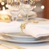 10pcs Golden Leaf Napkin Rings Elegant Metal Napkin Holders for Wedding Banquet Weddings Thanksgiving and Holiday Table Decor