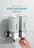 Wall-Mounted Dual Soap Dispenser with Double Hook for Bathroom & Kitchen