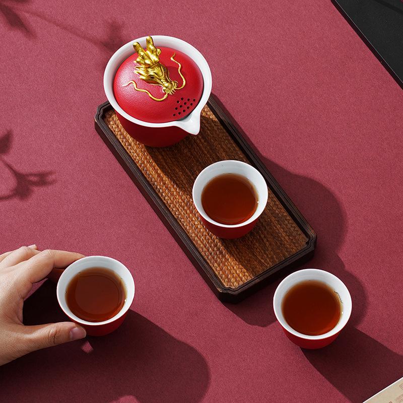 Compact Outdoor Travel Tea Set: Portable Gongfu Teapot & Cups with Quick-brew Feature