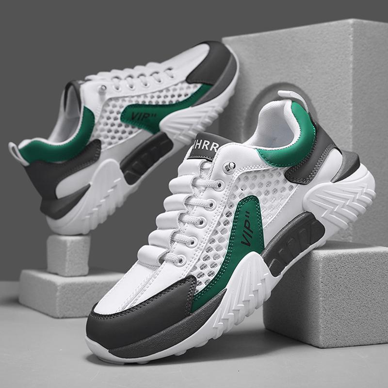 Neue Allgleiches fliegende rutschfeste Herrenschuhe Frühling und Sommer atmungsaktive Sportschuhe Laufschuhe Freizeitschuhe leichte Netzschuhe