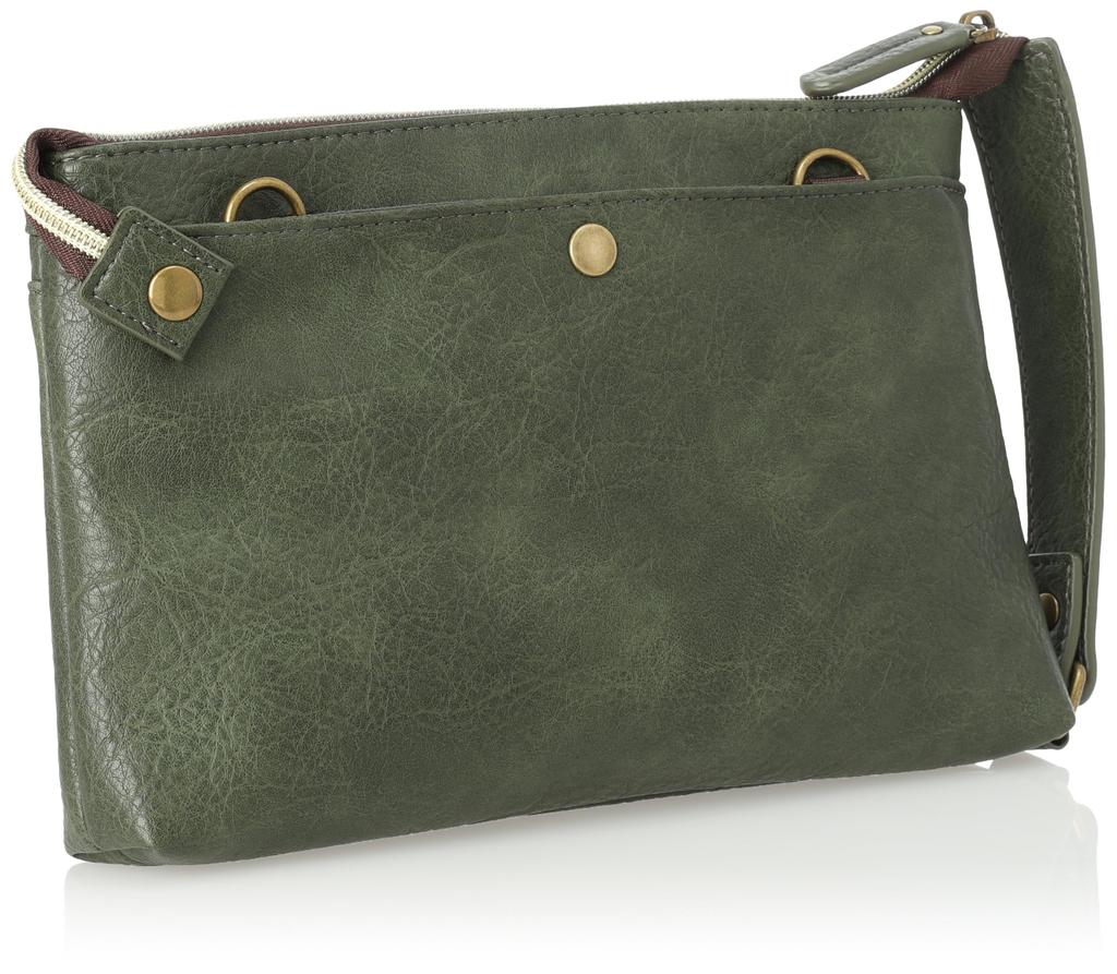 Shoulder Antique Style 2WAY Clutch Shoulder Bag Wallet Shoulder Second Bag GBMH3NE3 Green [Golden Bear] Men's