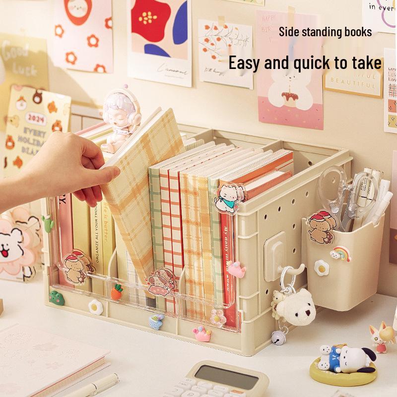 Desktop Pegboard Storage - Multi-Layer Bookshelf for Dormitory and Bedroom