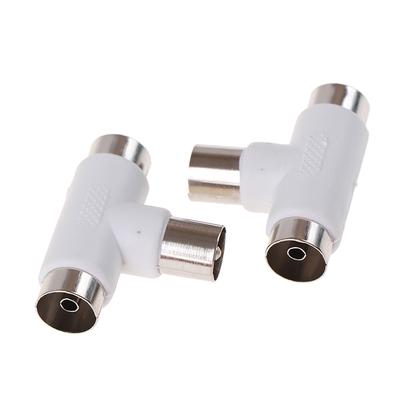2Pc 2 Weg TV T Splitter Antenne Koaxialkabel Stecker Auf 2 Buchsen Adapter