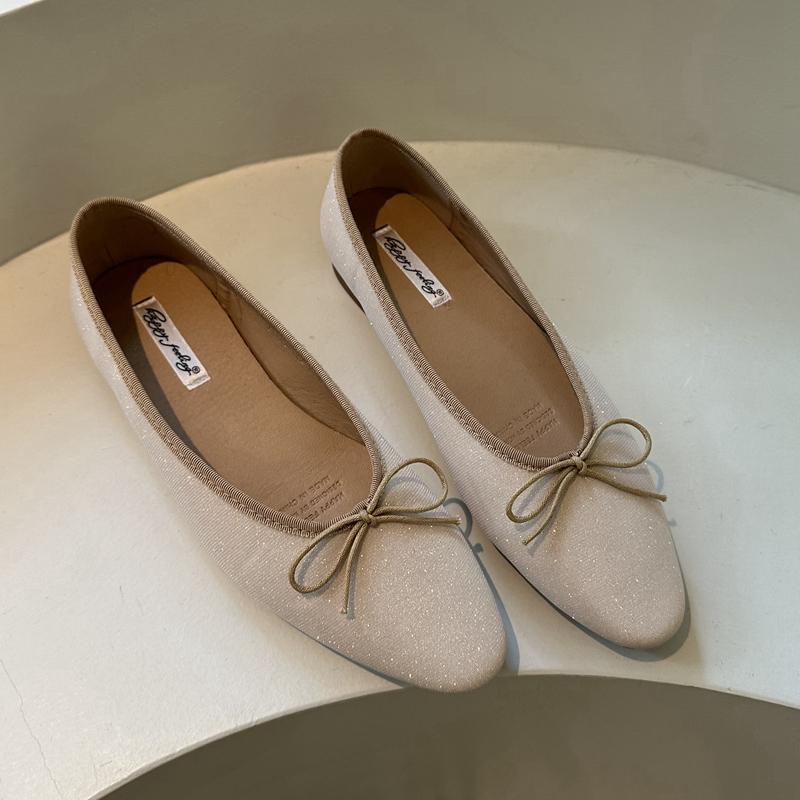 Fashion SUOJIALUN Spring New Brand Women Flat Shoes Fashion Round Toe Shallow Slip On  Ballerinas Shoes Soft Flat Heel Dress Ballet Shoe