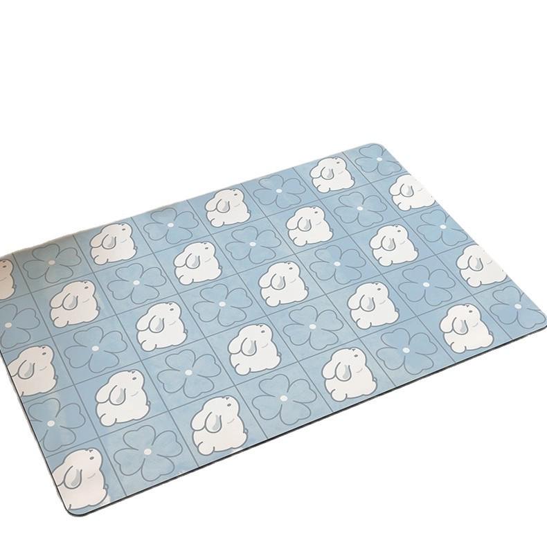 Dopamine Blue Diatom Mud Table Mat – Heat & Stain Resistant, Wear-Resistant, Decorative, Water Absorbent, Easy Clean, Draining Kitchen Mat.