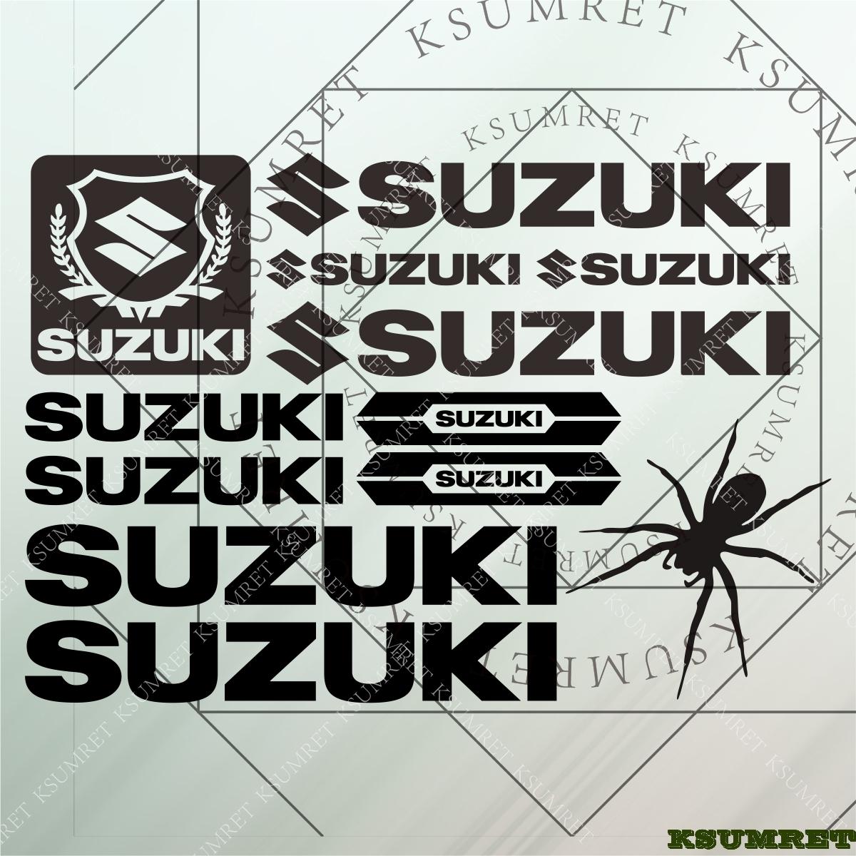 AAGL1 Suzuki Stickers Logo Motorcycle Tank Helmet Emblem Decals Set чёрный