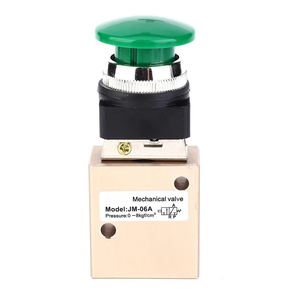 JM 06A Pneumatisches mechanisches Ventil 2 Positionen 3 Wege Federrückstellung Druckknopf PT1 4in Ventil