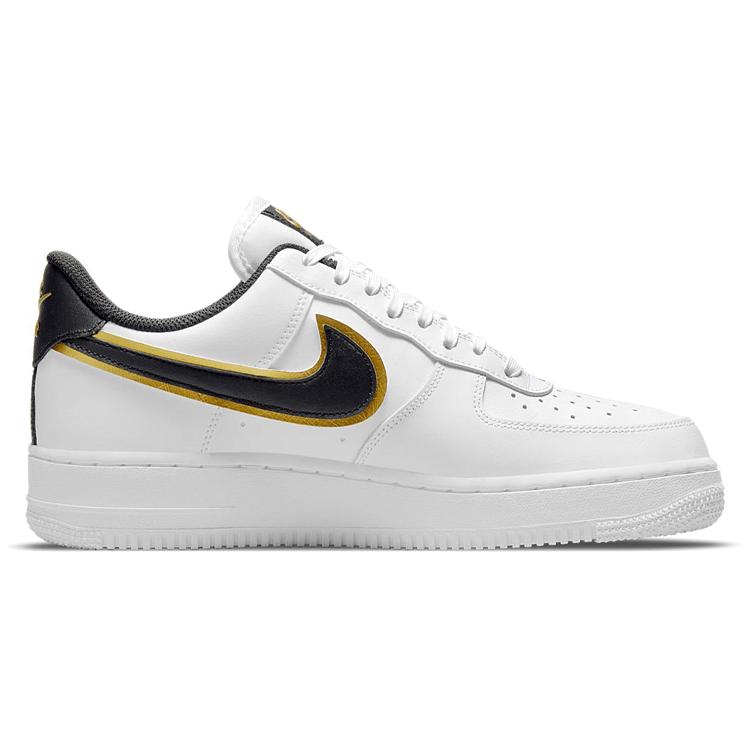 Nike Air Force 1 '07 LV8 'Metallic Swoosh Pack - White Metallic Gold' (Unisex) White / Black / Metallic Gold Skateboard Shoes DA8481 100