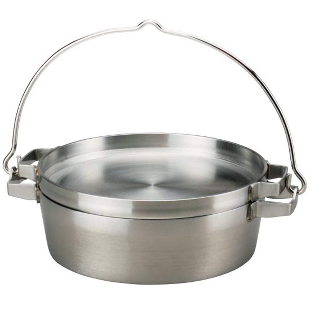 

SOTO Half Stainless Steel Dutch Oven Made in Japan No Seasoning Easy to Clean and Detergent High Heat Perfect for Outdoor and 10-inch (ST-910HF)