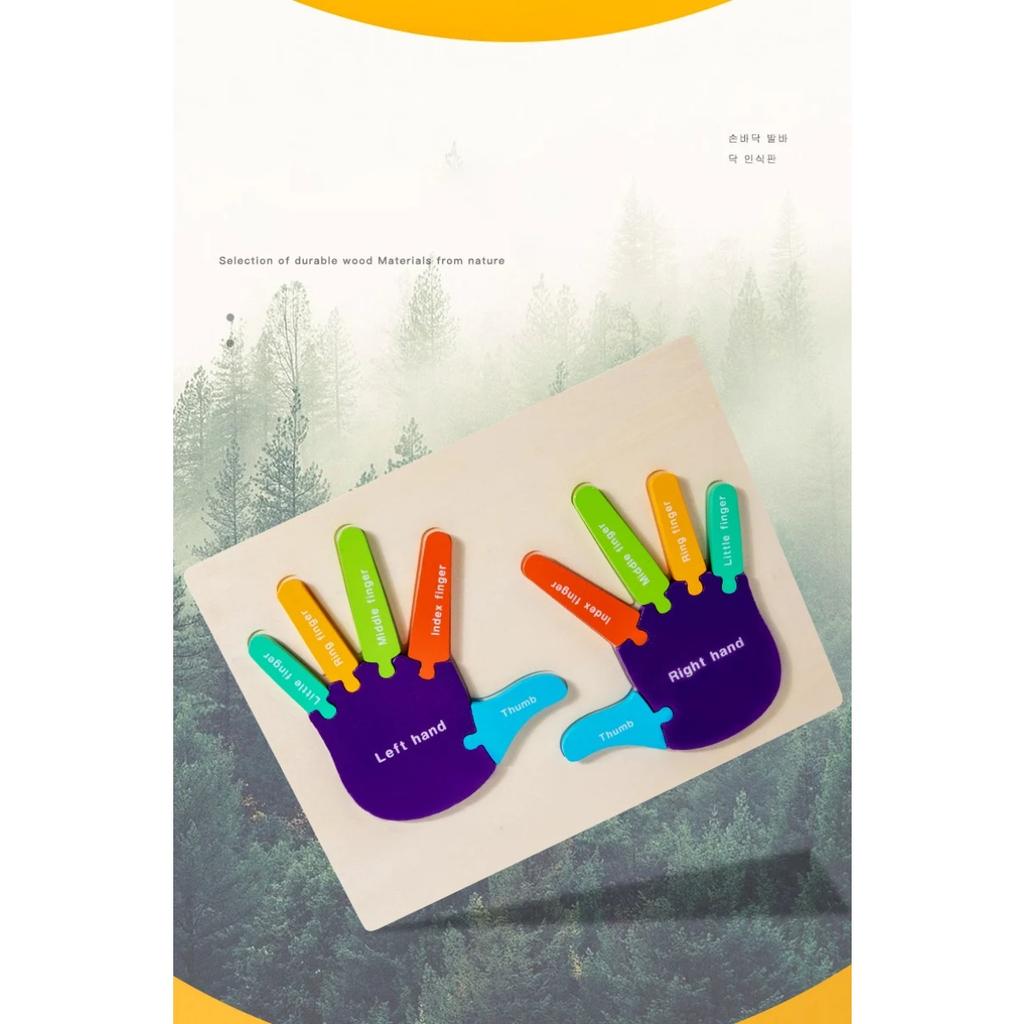 Palm Feet Busy Board Early Learning Educational Toys Puzzles Toddlers Gifts Wood Cognitive Montessori Toys for Children Kids