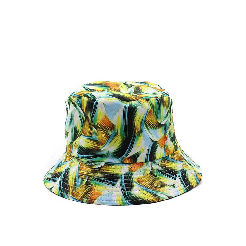 Men'S Double-Sided Fisherman'S Hat Children'S Spring And Summer Versatile Printed Sun Hat Outdoor Street Basin Hat Tide