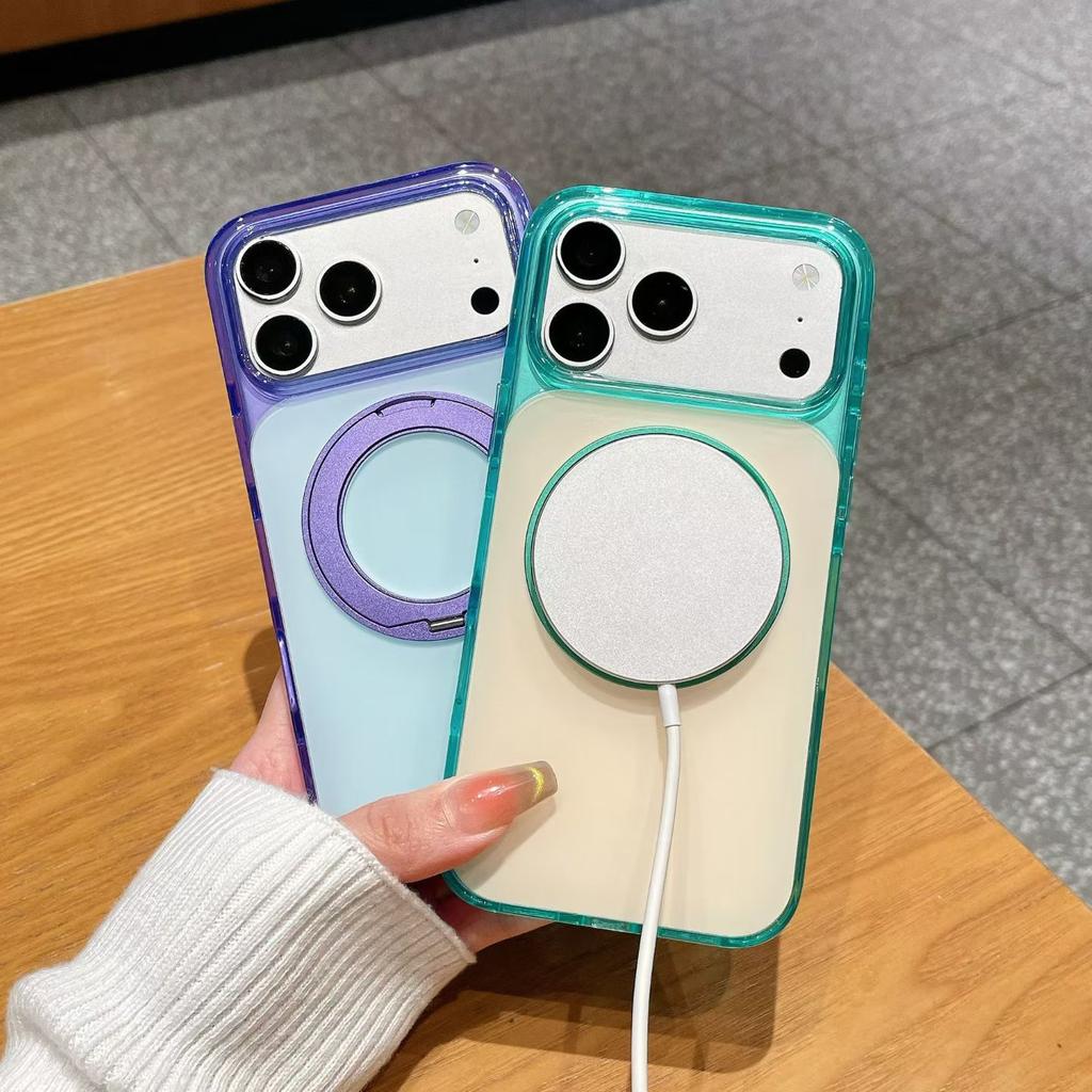 Applicable to Apple 18Promax mobile phone case, Hyun Shadow 360 bracket, iPhone17 magnetic suction 16Pro anti-drop protective case.
