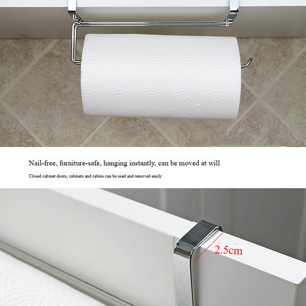 Paper Towel Hanger No Drilling Tissue Storage Hanger Rack Kitchen Paper Towel Storage Organizer Hook For Bathroom Household