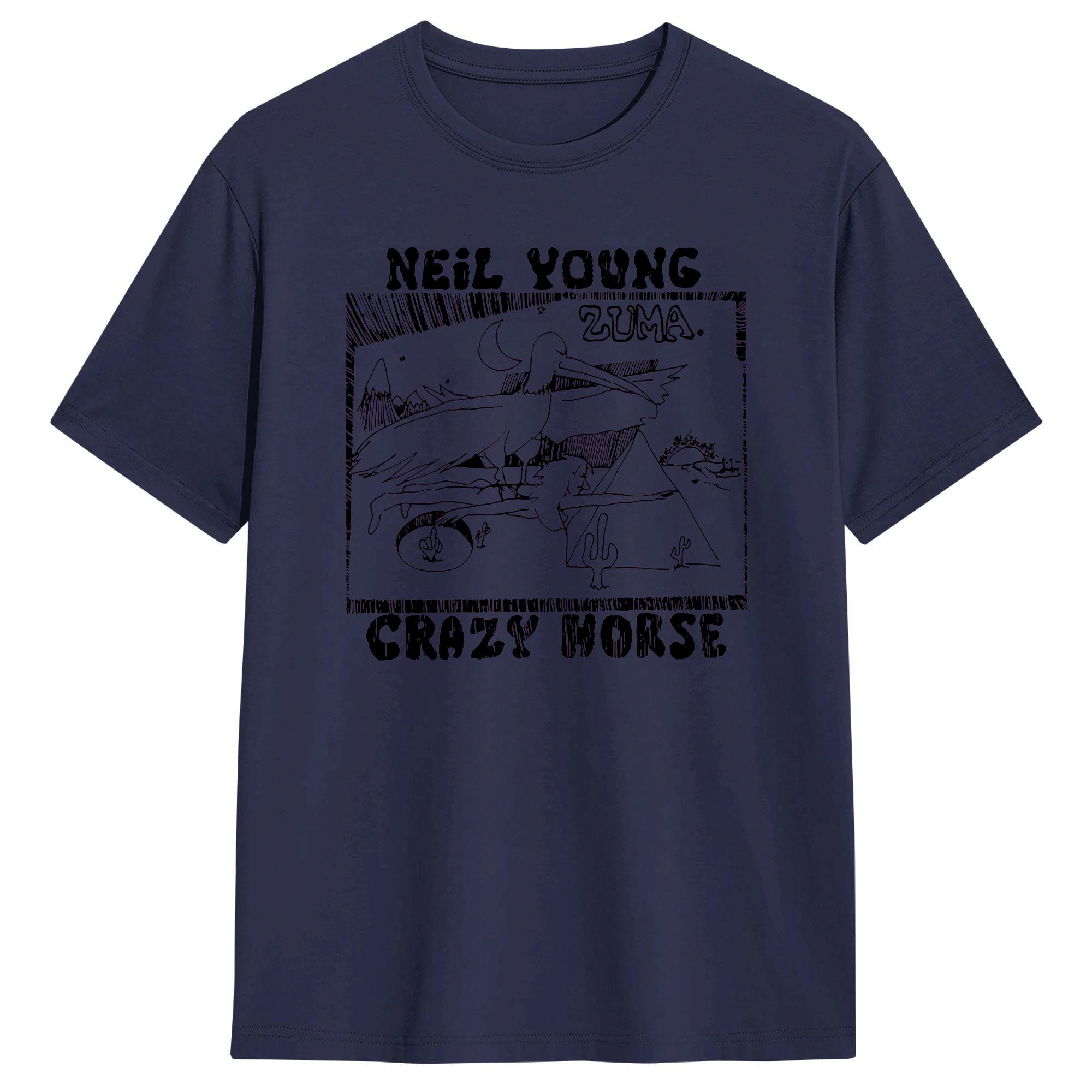 

Neil Young Crazy Horse Zuma TShirt Summer Cool TShirts Cotton Crewneck Oversized Clothing Short Sleeve Streetwear Tshirt 4XL