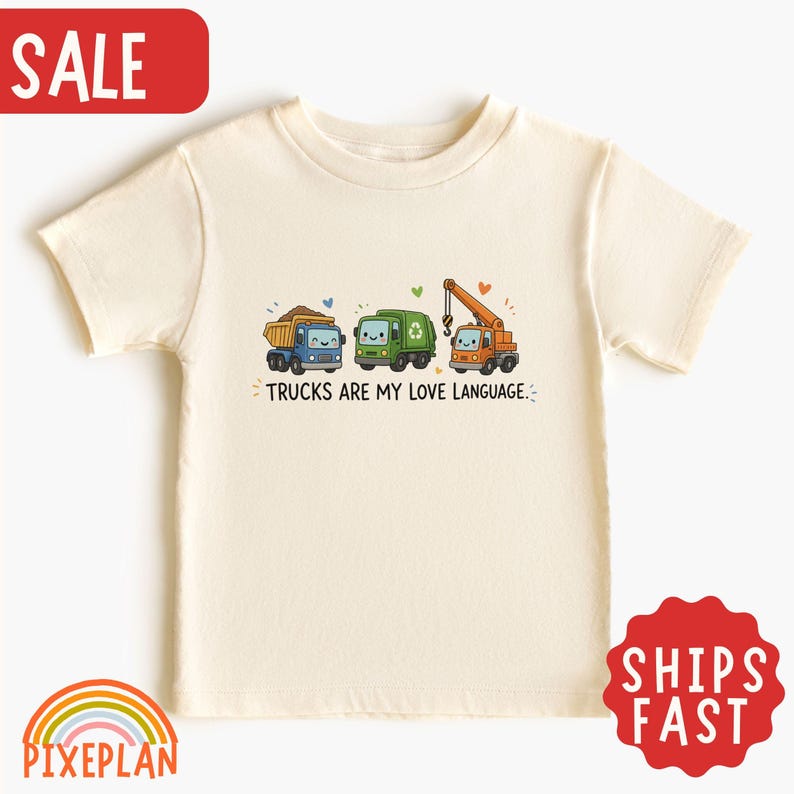 Trucks Are My Love Language Toddler Shirt, Construction Kids Tee, Garbage Truck Boy Shirt, Dump Truck Crane Tee, Truck Lover Gift, Boys Tee