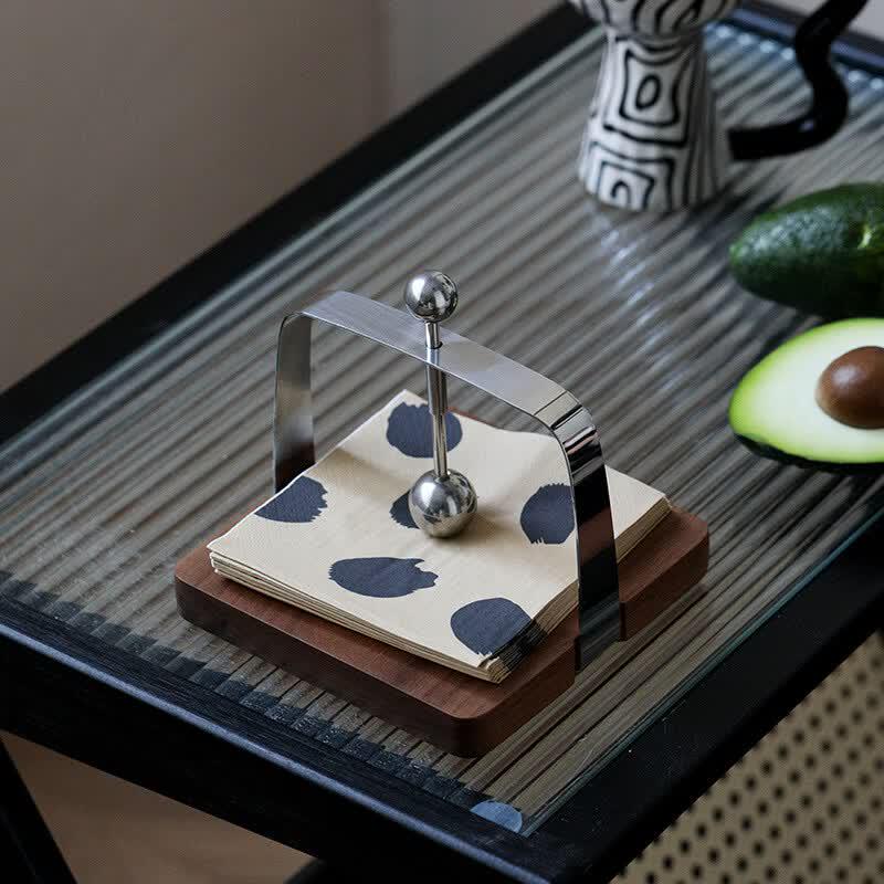 bdo Walnut Wood Square Tissue Box