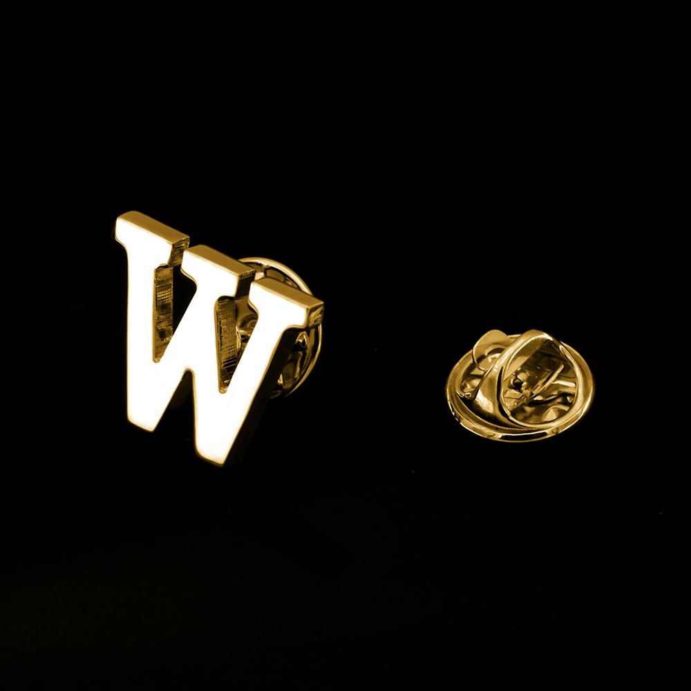 Quality Brass Initial A To Z 26 Letters Pin Golden Color Fashion English Symbol Design Men'S Suit Collar Lapel Brooch Pin