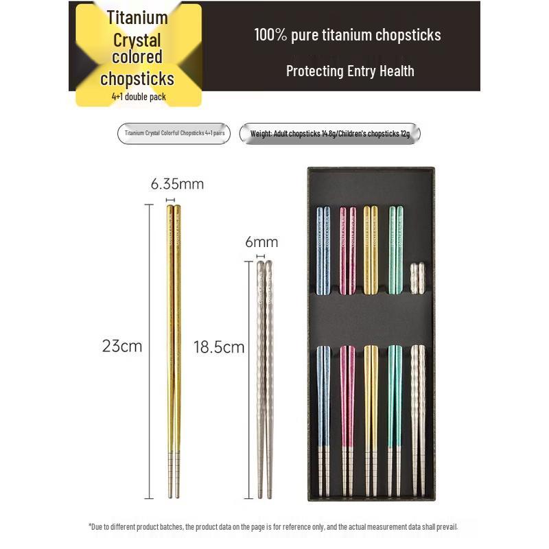 COOKER KING Pure Titanium Colored Chopsticks (5 Pairs)
