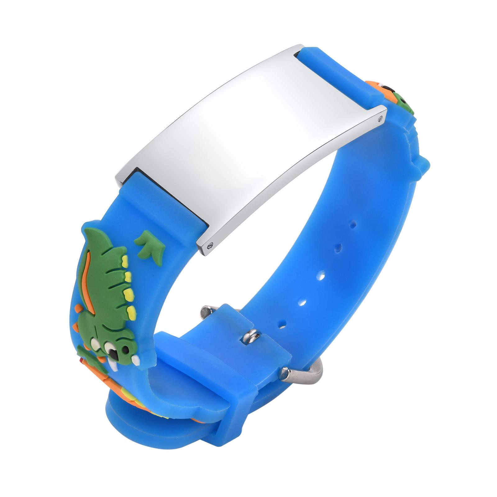 

Pink Dinosaurs Silicone Strap Bracelets with Free Customize, If Lost Bracelets, Gift for Son Daughter Kids Child Newborn