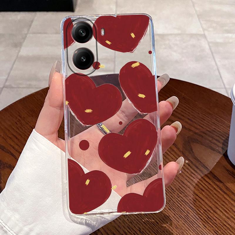 Jelly Casing For Xiaomi POCO X7 PRO 5G/Redmi Turbo 4 5G Clear Silicone Soft TPU Back Cover Cute Cat Rabbit Heart Protective Case