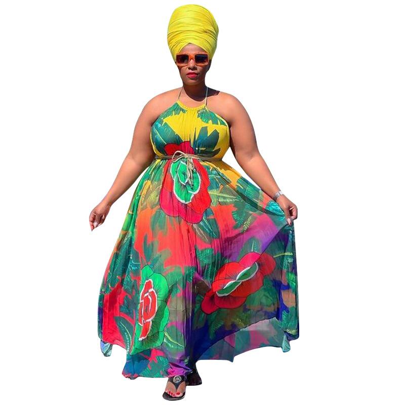 Übergröße Damen Print Mode Swing Kleid