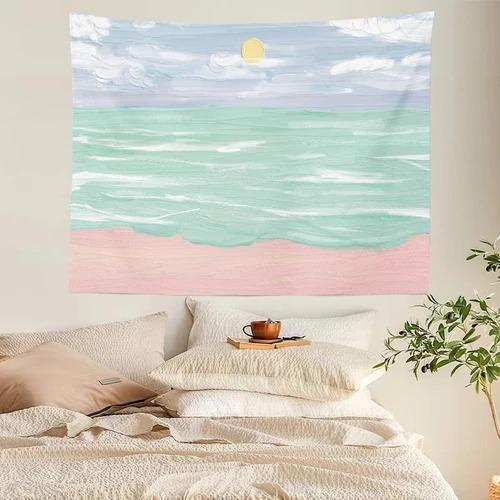 Home Fashion Decoration Tapestry Hand-painted Watercolor Sunset Print Bedroom Living Room Tapestry
