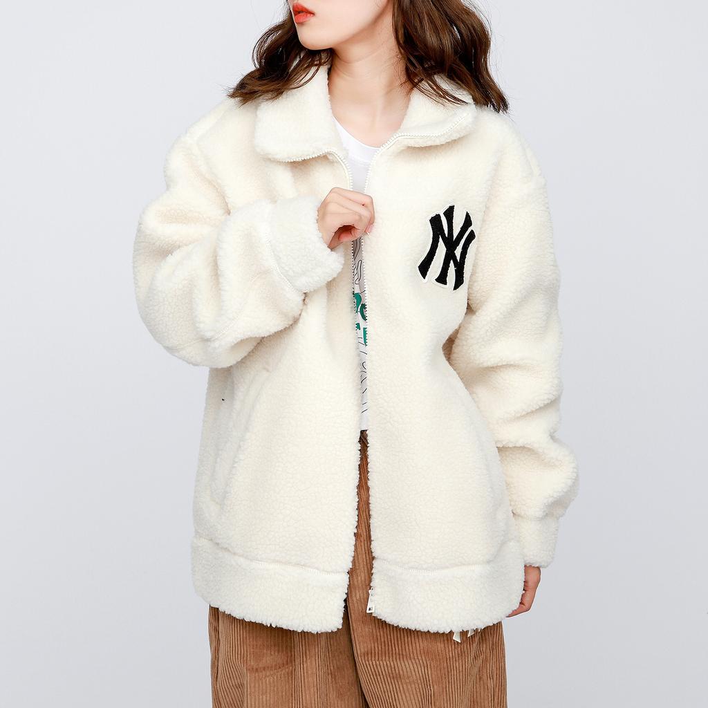 New MLB New York Yankees Velvet Jackets Unisex Ecru 3AJPF0316-50CRS