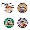 Kitchen Dining Accessories Halloween Wooden Coasters, Decorative Drink Heat Resistant Table Mats Decor for Coffee Mugs, Waterproof Party Home Holiday
