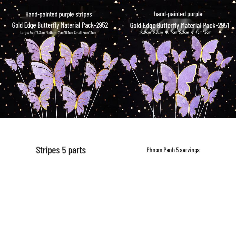 Toppere de tort fluturi roz cu margini aurii - Perfecte pentru sărbătorile de ziua de naștere ale prințeselor