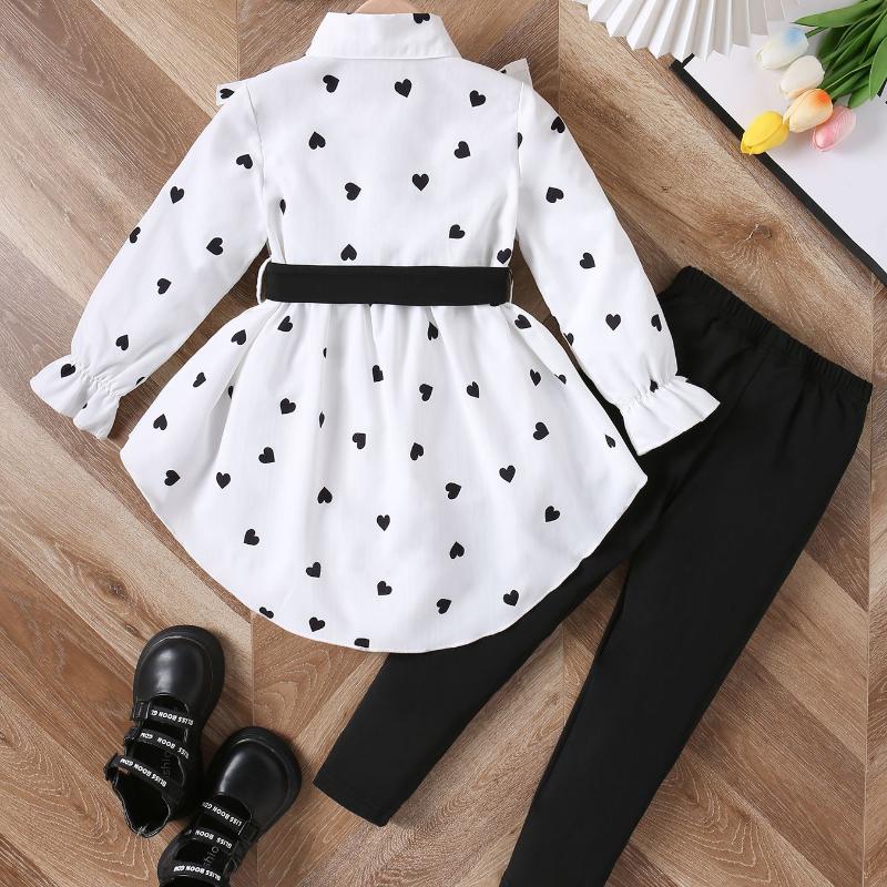 Flickors Mode Set Sommar Barns Casual Långbyxset