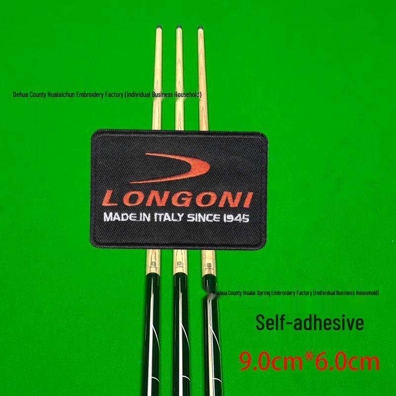 Billiard Cue Case Velcro Patch: Embroidered Logo Self-Adhesive Wrap Badge