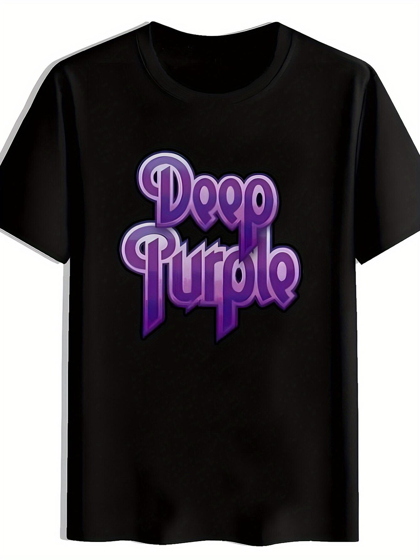 Black Deep Purple Graphic T-shirt - Vintage Rock Band Design S