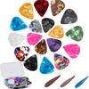 Universal Celluloid Guitar Picks - 0.46mm ABS Plectrums (Set of Popular Accessories)