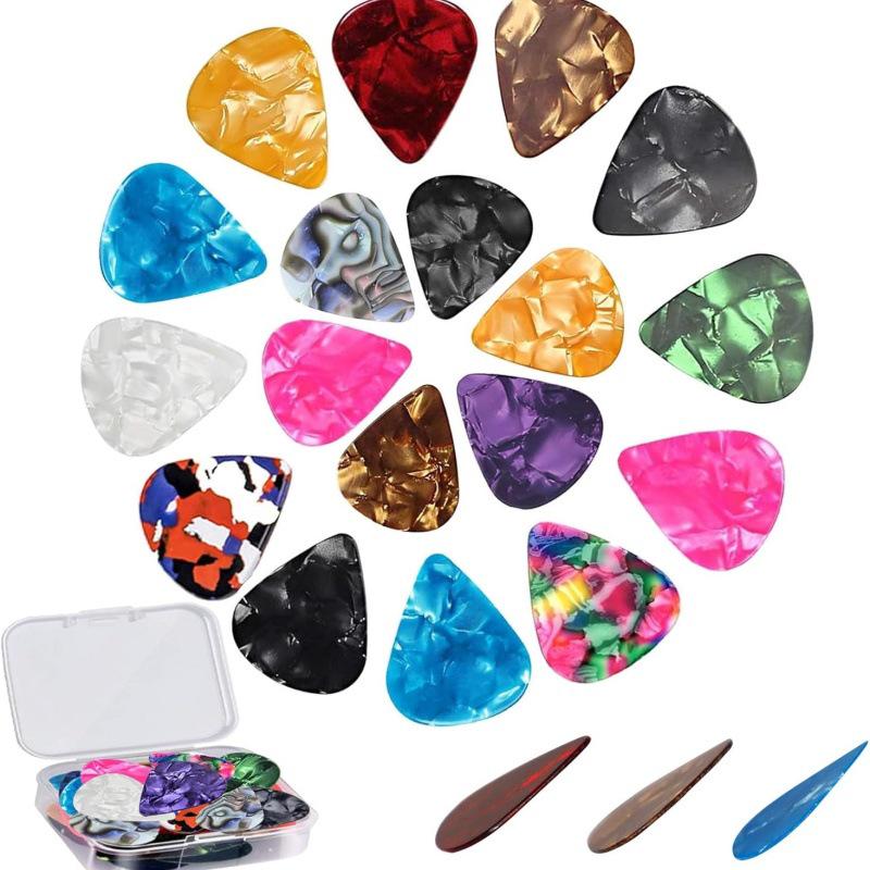 Universal Celluloid Guitar Picks - 0.46mm ABS Plectrums (Set of Popular Accessories)