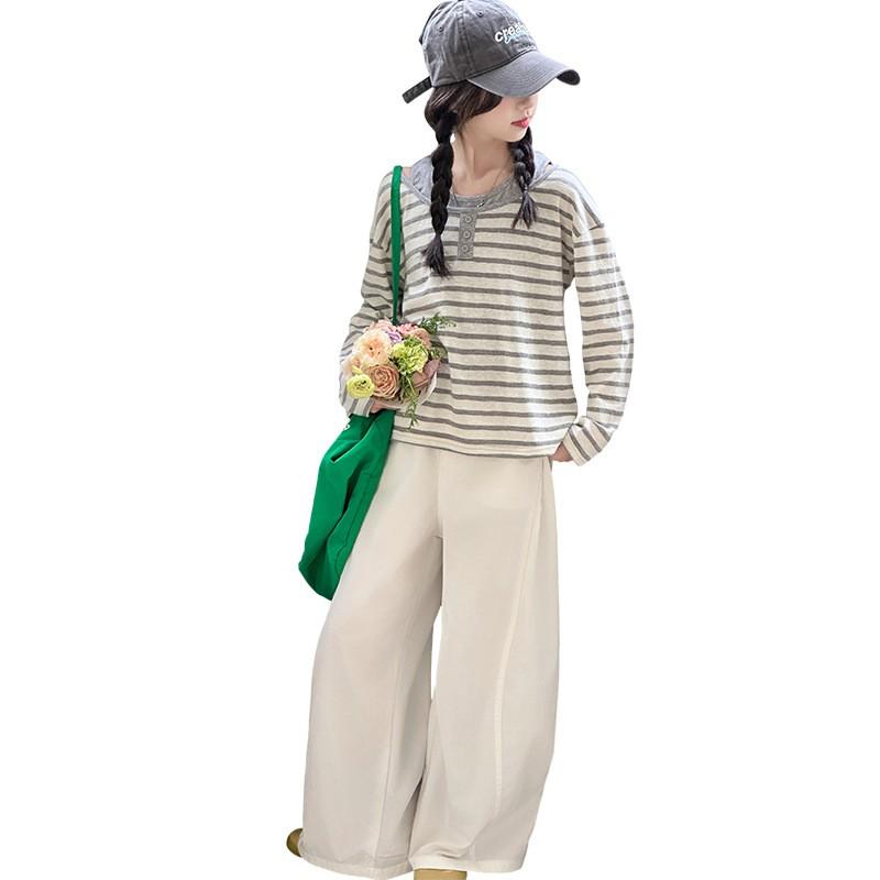 Girls 3-Piece Striped Vest T-Shirt Pants Set Fall Casual Outfits Kids