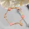Mini Four-leaf Clover Carnelian Bracelet Lucky Clover White Mother-of-pearl Bracelet for Women