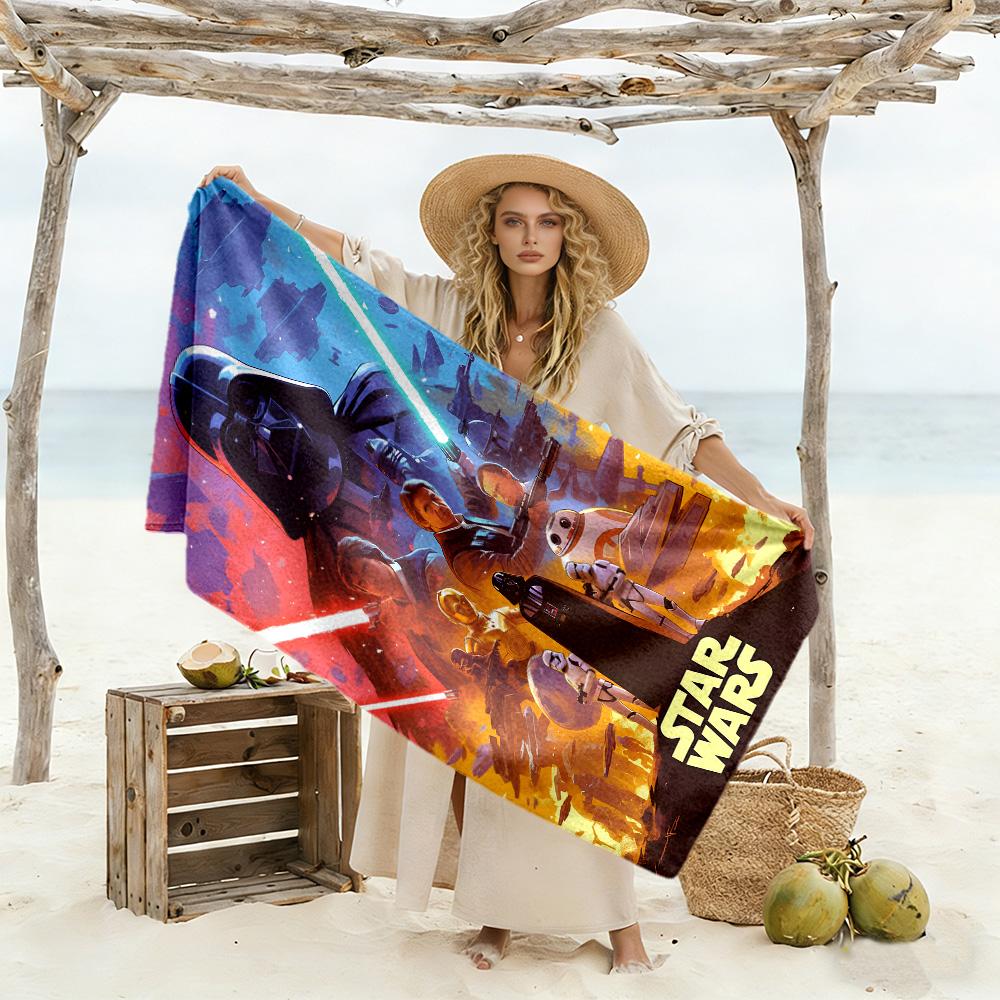 Star Wars Beach Towel Soft Durable Quick-Dry Comfortable Lightweight Suitable for Sports, Travel, Swimming, Yoga, Bathroom, Beach, And Pool