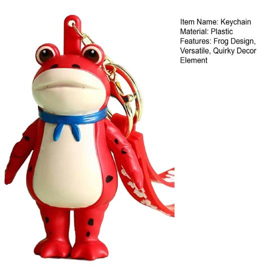 1/2Pcs Frog Keychain Decor Cartoon Backpack Purse Charm Realistic Frog Texture