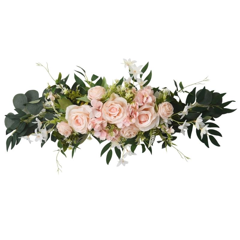 Simulation Flower Artificial Silk Rose Flower For Wedding Reception Chair Back Flower Arrangement Bridal Showers Party