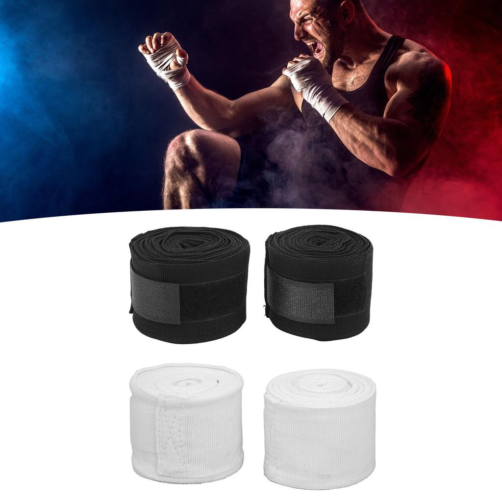 2Pcs Boxing Handwraps 5M Quick Drying Semi Elastic Hook Loop Design For Kickboxing Muay Thai Training