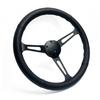 Spceddy MCX 15palcový JDM Černý Skutečná kůže Tuningový Sportovní Volant Klasický Závodní Volant Perforovaný 380mm Stříbrný