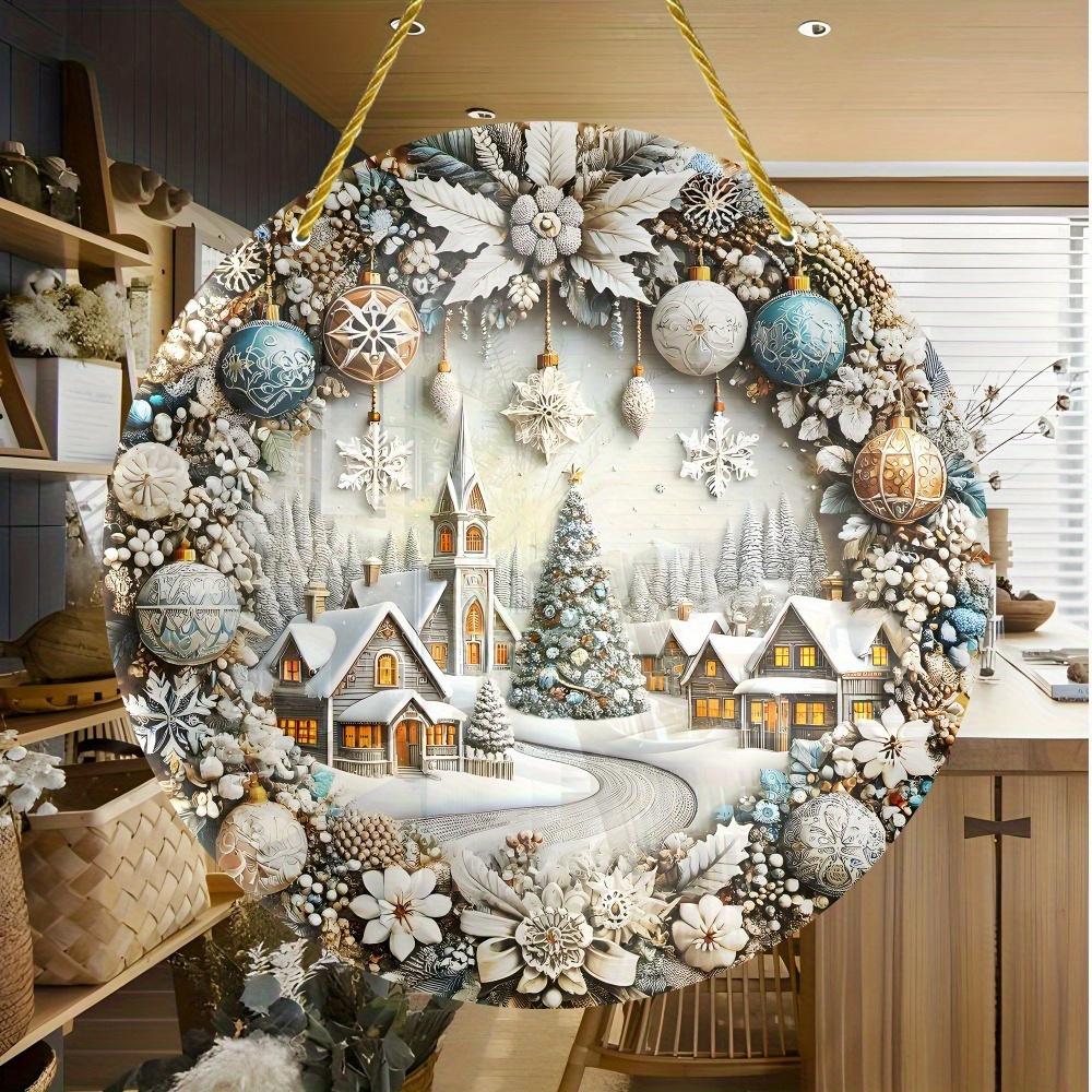 

2D Christmas wreath wall decoration, a smooth-edged perfect gift for friends. чистый