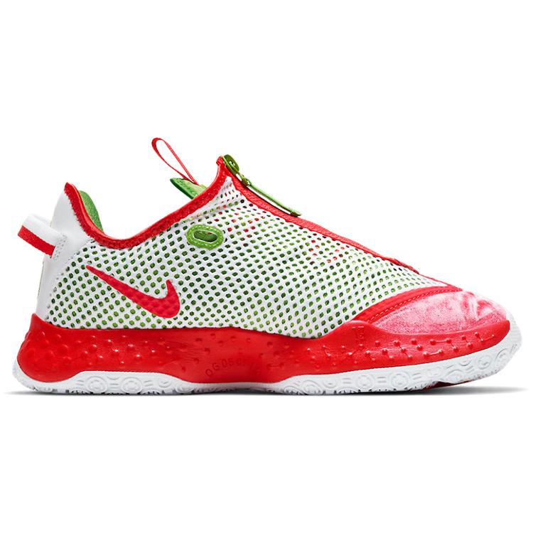 Nike PG 4 'Christmas' (Unisex) Crimson / White / Green Apple / Volt Basketball Shoes CD5082 602
